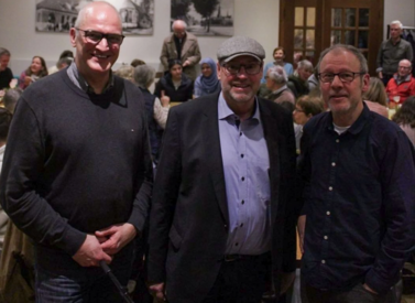 SPD-Bundestagsabgeordneter Jürgen Coße (Mitte) mit Thomas Dirksen (rechts) und Bernhard Drude (links)